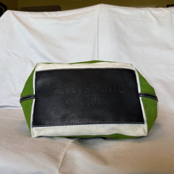 Kate Spade New York Green & White Canvas Stripe Tote - Picture 3 of 9